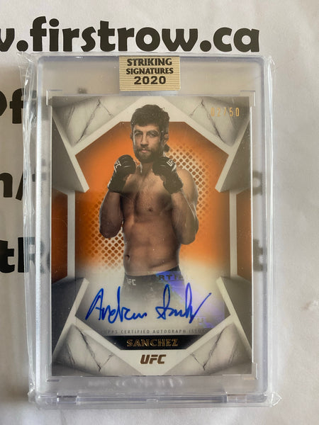 Andrew Sanchez 2020 Topps UFC Striking Signatures Auto Orange /50