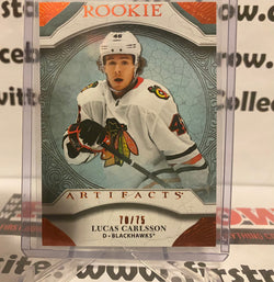 Lucas Carlsson 2020-21 Artifacts RC #177 Blackhawks Autumn Parallel /75
