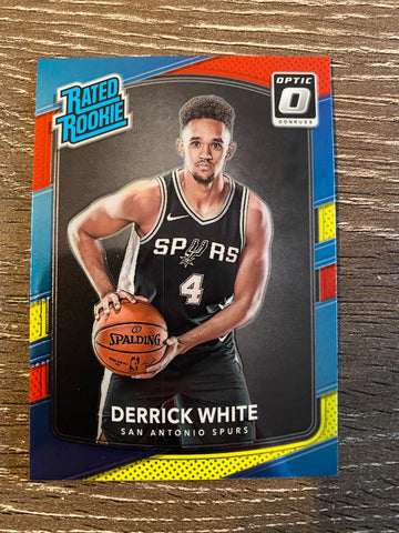 Derrick White 2017-18 Panini Optic SP Red Yellow Prizm Rookie RC #172 Spurs