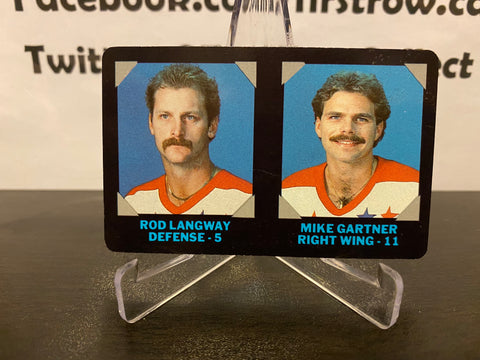 Rod Langway & Mike Gartner 1985 7-11 Hockey Card
