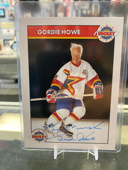 Gordie Howe signed 4x6 Zellers Hockey Card