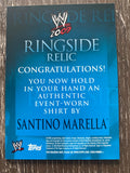 WWE Santino Marella 2009 Topps Ringside Relic Event Worn Shirt Card