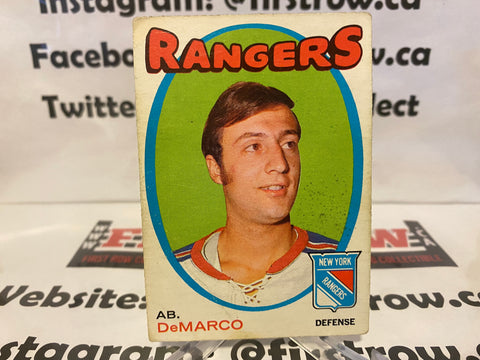 1971-72 O-Pee-Chee Ab DeMarco Jr. Rookie New York Rangers #90