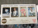 Gordie Howe & Marty Howe Signed 1991 Commemorative Sheet /15000