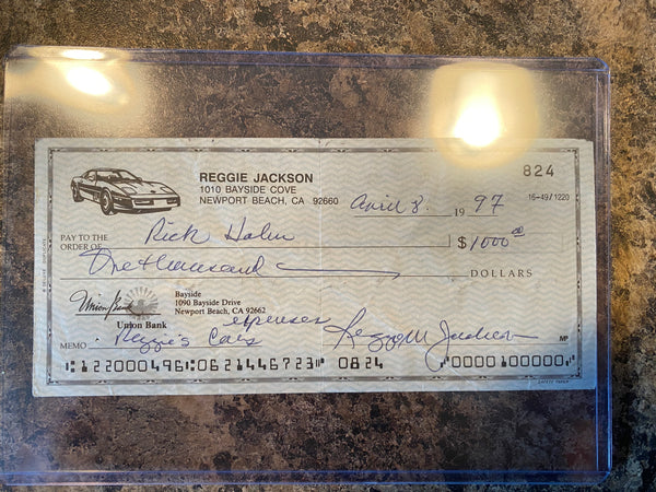Reggie Jackson Signed Cancelled Cheque