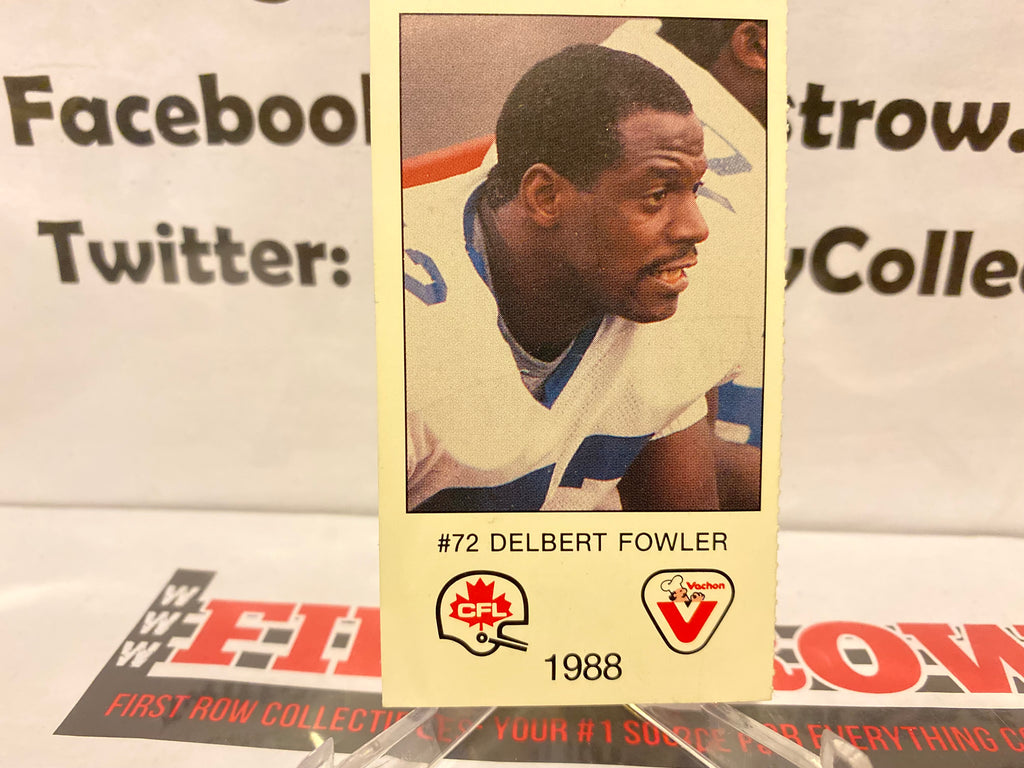 Delbert Fowler 1988 CFL Vachon Card – First Row Collectibles