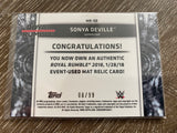 WWE Sonya Deville 2018 Topps Women's Division Purple Mat Relic Card /99