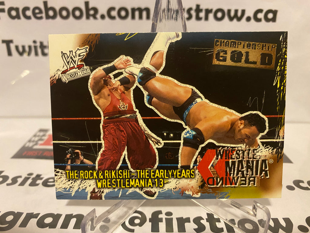 The Rock vs. Rikishi 2001 Fleer WWF #94 WR Championship Gold – First