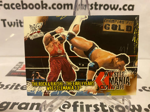 The Rock vs. Rikishi 2001 Fleer WWF #94 WR Championship Gold