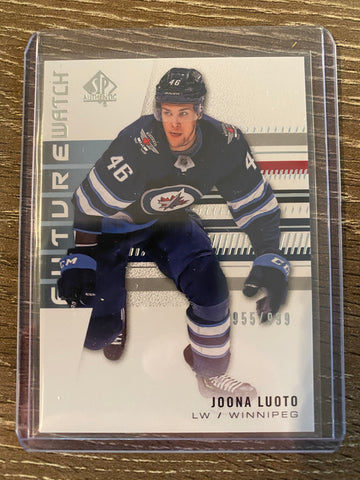 JOONA LUOTO 2019-20 SP Authentic Future Watch Rookie /999 Jets RC Rookie