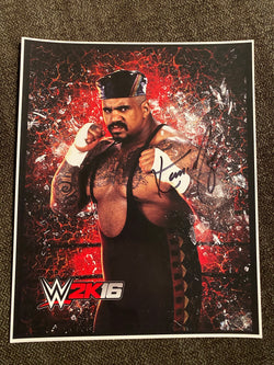 Kama Mustafa Autographed 8x10 Wrestling Photo - First Row Collectibles