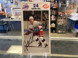 Danton Cole signed Winnipeg Jets Team Issued IGA Card