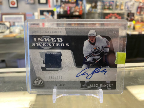 2006-07 SP Game Used Edition Inked Sweaters /100 Ales Hemsky #IS-AH Auto