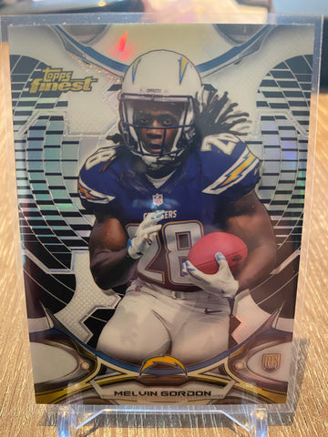 MELVIN GORDON 2015 Topps Finest #80 RC Chargers Rookie Card Black Refractor