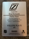 Brad Richards 2010-11 Zenith Hockey #54 Yellow Printing Plate 1/1