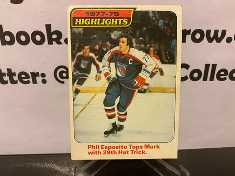 Phil Esposito 1978-79 O-Pee-Chee Hockey OPC #2 Highlights New York Rangers