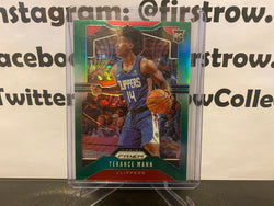 Terance Mann 2019-20 Panini Prizm Green Prizm RC #296 LA Clippers Rookie Card - First Row Collectibles
