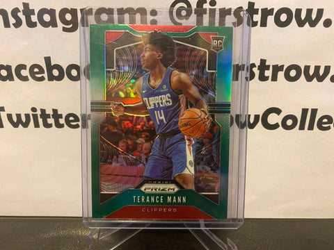 Terance Mann 2019-20 Panini Prizm Green Prizm RC #296 LA Clippers Rookie Card - First Row Collectibles
