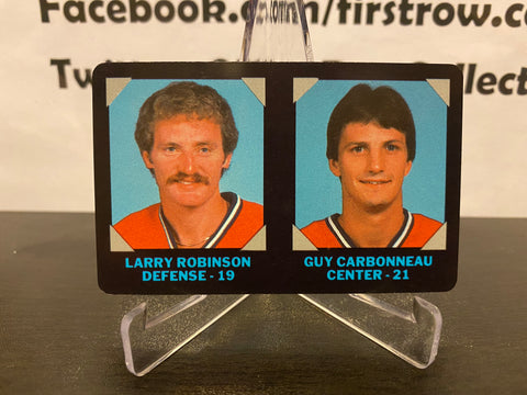 Larry Robinson & Guy Carbonneau 1985 7-11 Hockey Card