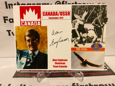 Alan Eagleson signed Team Canada 1972 Custom 4x5 Card