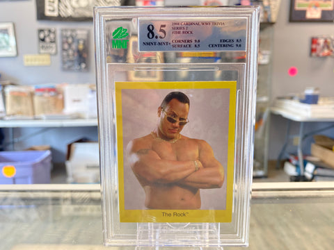 The Rock 1998 Cardinal WWF Trivia Series 2 Graded MNT 8.5