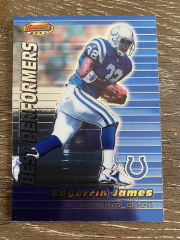 Edgerrin James 1999 Bowman's Best Performers RC Indianapolis Colts #98 ROOKIE CARD