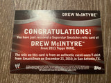 WWE Drew McIntyre Topps 2011 Superstar Swatches Event Used Shirt Relic Card