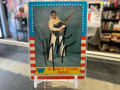 Honky Tonk Man signed 1987 WWF Wrestling Rookie Card