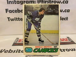 1977-78 O-Pee-Chee HAROLD SNEPSTS Vancouver Canucks Hockey Card #295