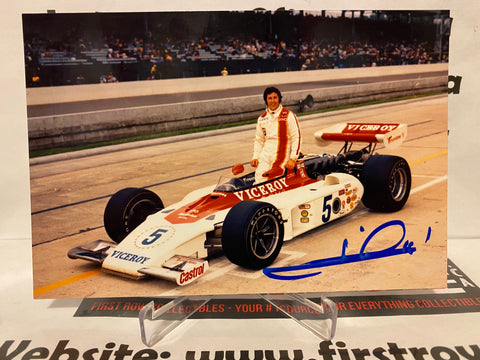 Mario Andretti signed 4x6 Racing Photo