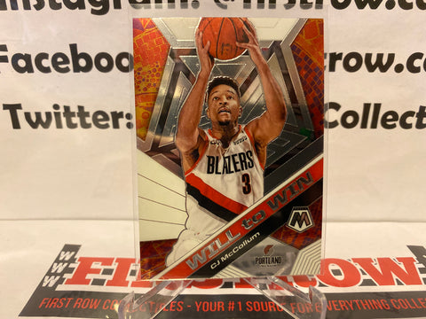 2019-20 Mosaic CJ McCOLLUM Will To Win Insert #1 Portland Trail Blazers MINT