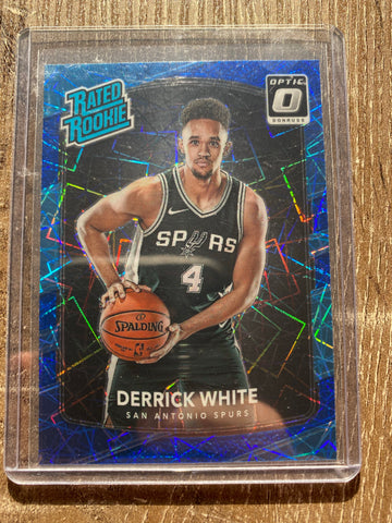 Derrick White 2017-18 Panini Optic 172 Blue Velocity Rookie San Antonio Spurs #1