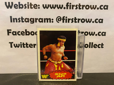 Siva Afi 1985 O-Pee-Chee WWF Wrestling #34 Rookie Card