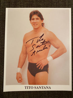 Tito Santana Autographed 8x10 Wrestling Photo - First Row Collectibles