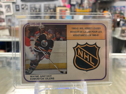 1981-82 O-Pee-Chee #383 - 1980-81 NHL Assist Leader Wayne Gretzky (Oilers)