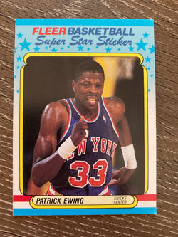 Patrick Ewing 1988-89 Fleer Sticker Super Star #5 NY Knicks Basketball Card