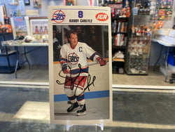 Randy Carlyle signed Winnipeg Jets Team Issued IGA Card