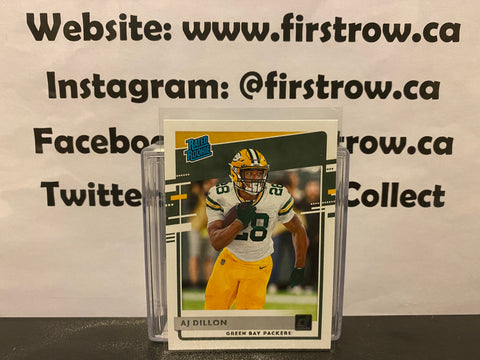 AJ Dillion 2020 Donruss Rated Rookie Parallel Green Bay Packers #324 RC