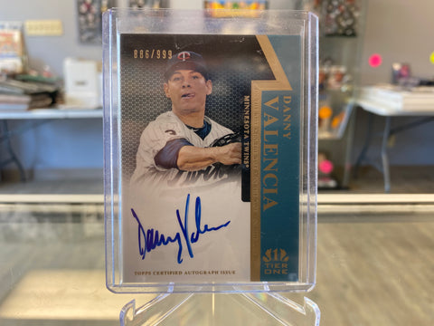 2011 Topps Tier One On the Rise Auto /999 Danny Valencia #OR-DV Auto