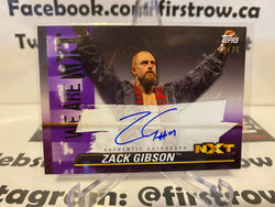 Zack Gibson 2021 Topps NXT Authentic Autograph Purple Card A-ZG /75 WWE