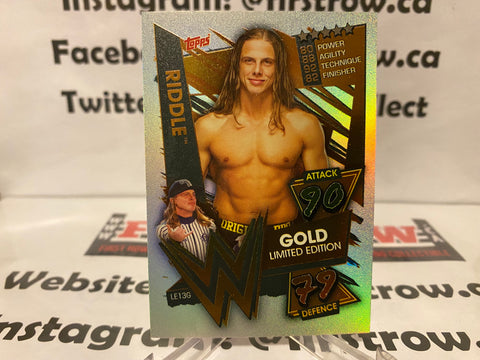 Riddle 2021 Topps WWE Slam Attax Gold Limited Edition #LE13G Rare UK Exclusive