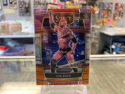 2022 PANINI SELECT WWE THE ROCK CONCOURSE PURPLE & ORANGE PRIZM #20