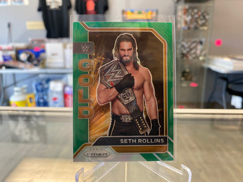 2022 Panini Prizm WWE - Seth Rollins - Gold Insert Green Prizm