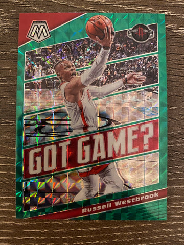 Russell Westbrook 2019-20 Panini Mosaic Got Game? Green Prizm SP