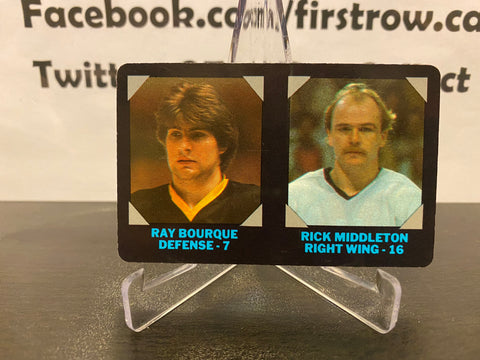 Ray Bourque & Rick Middleton 1985 7-11 Hockey Card