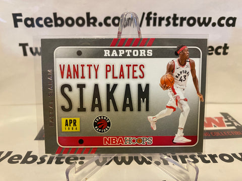 Pascal Siakam #21 Vanity Plates 2020-21 NBA Hoops