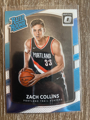 ZACH COLLINS 2017-18 Donruss Optic #191 BLAZERS RC Rookie Card