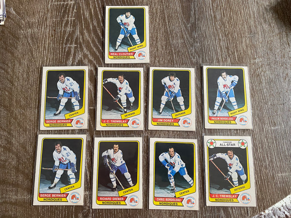 Quebec Nordiques WHA 1976-77 O-Pee-Chee 9 Card Lot