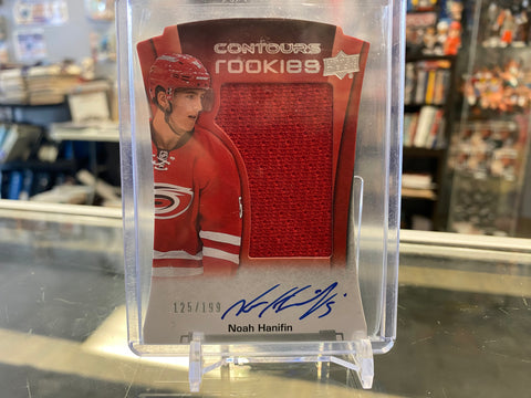 2015-16 UD Contours Rookie Jersey Autograph 138 Noah Hanifin Carolina /199