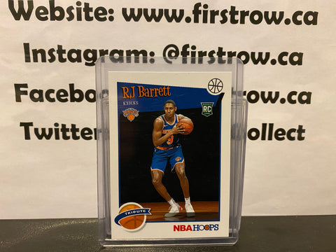 RJ Barrett 2019-20 NBA Hoops Tribute RC Rookie Card New York Knicks #298